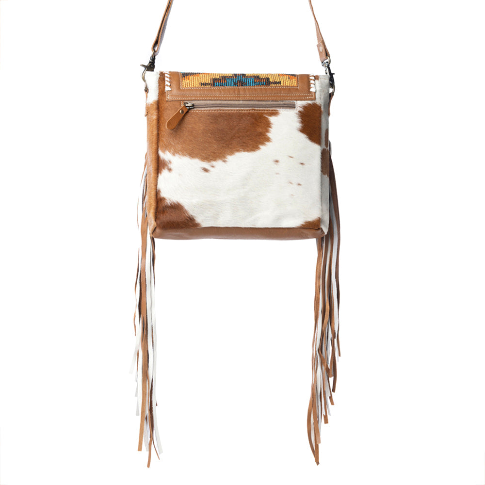 Boho Chic Style Leather & Hairon Bag