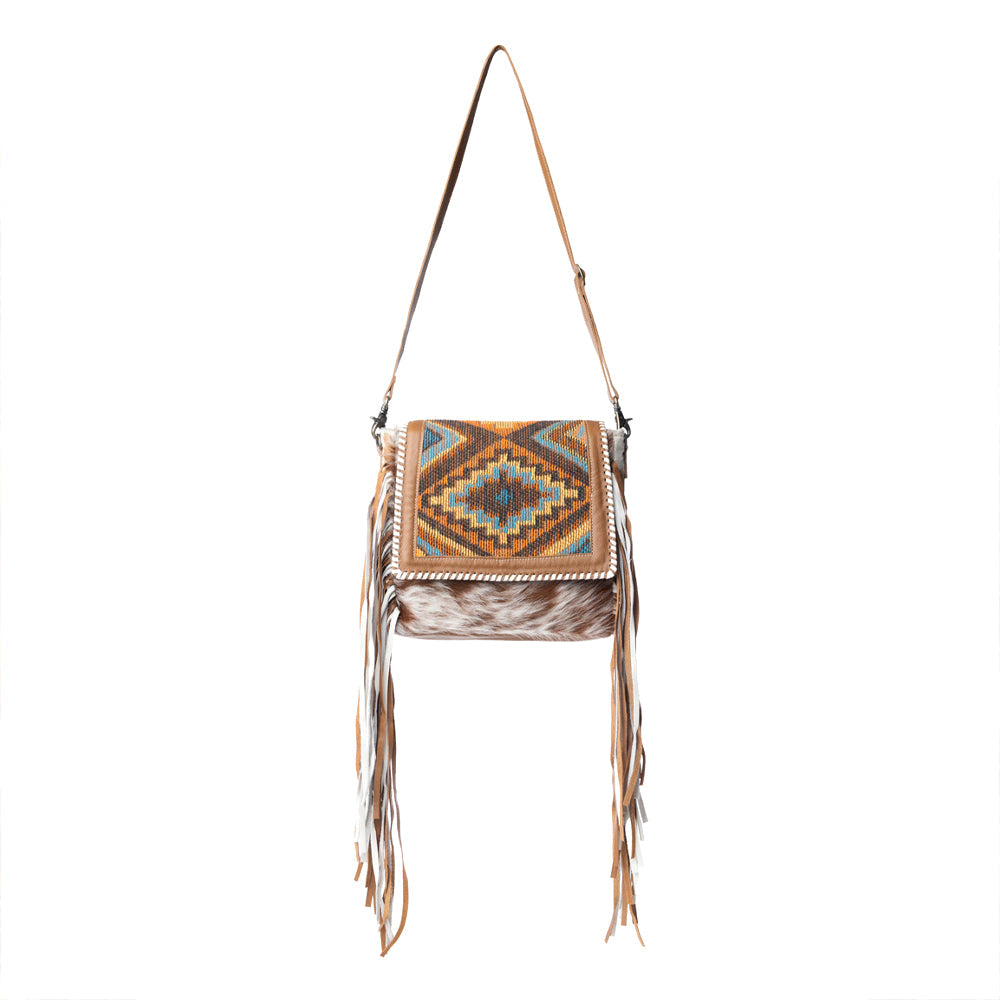 Boho Chic Style Leather & Hairon Bag