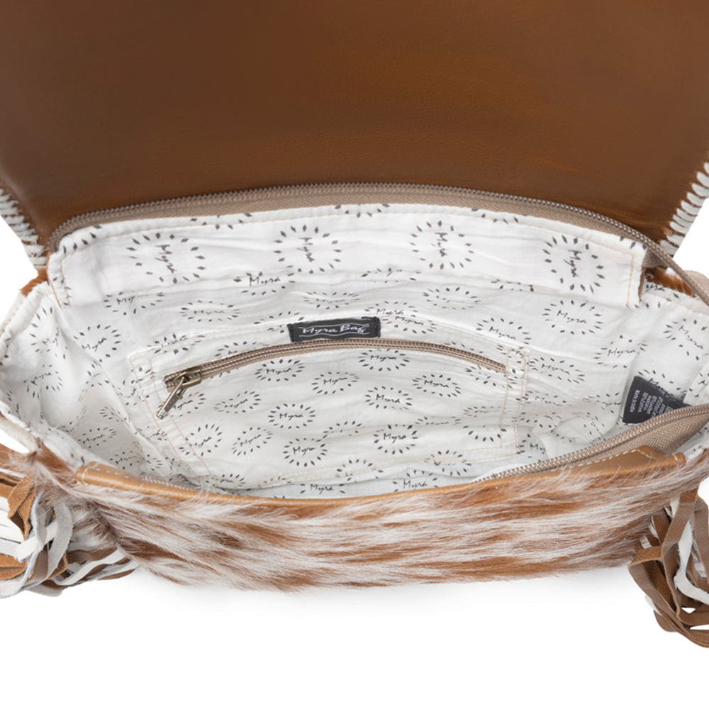 Boho Chic Style Leather & Hairon Bag