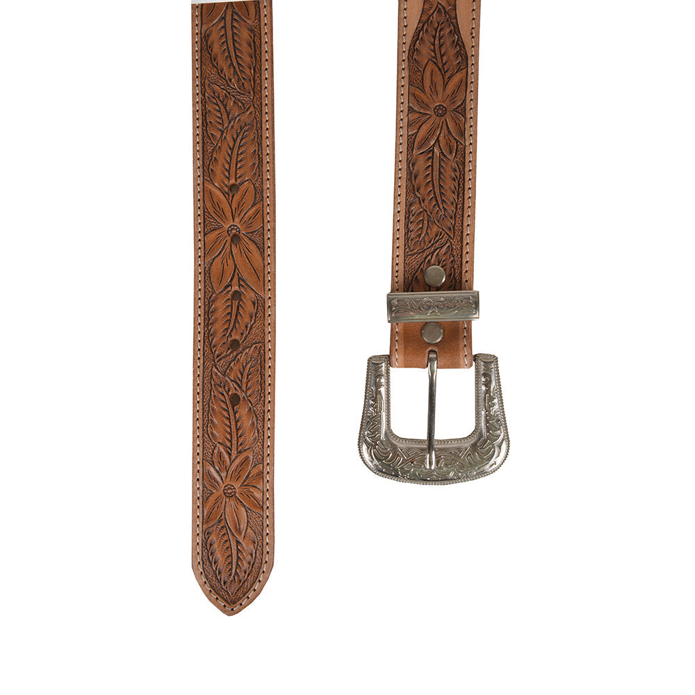 Birch Hand-Tooled Leather Women's Belt
