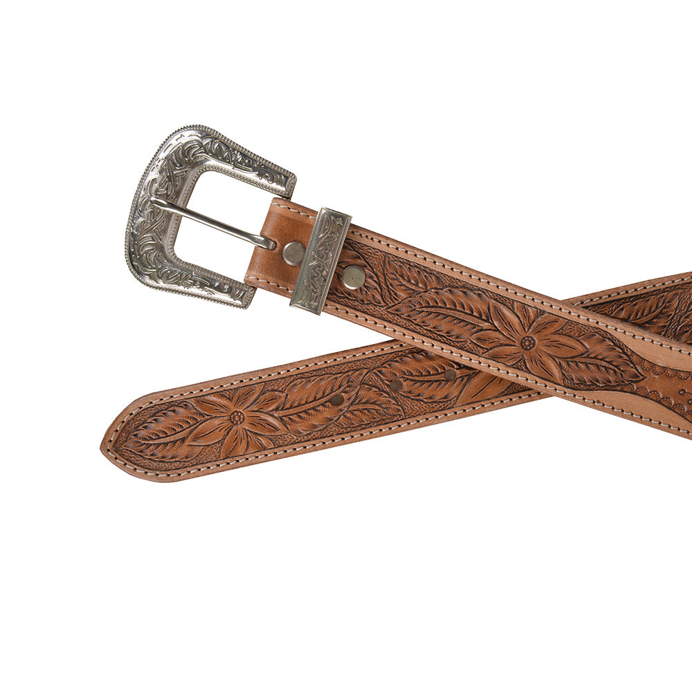 Birch Hand-Tooled Leather Women's Belt