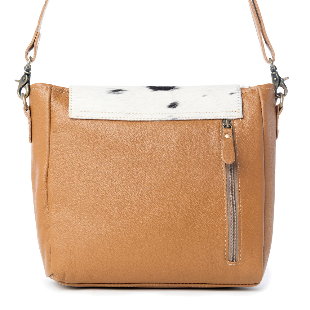 Myra Mangnifique Hairon Leather Crossbody Bag – Handtooled Flap, Concealed Carry Pocket & Adjustable Strap