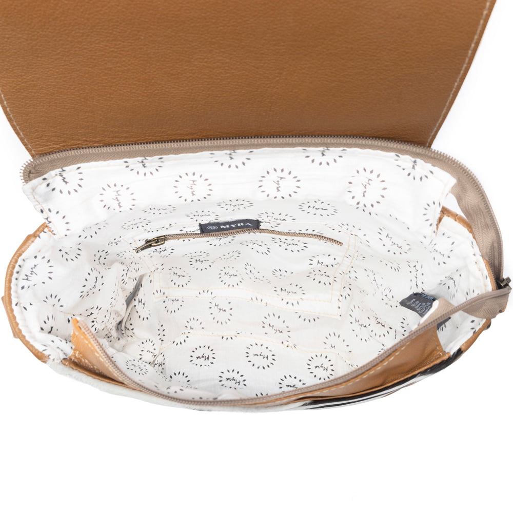 Myra Mangnifique Hairon Leather Crossbody Bag – Handtooled Flap, Concealed Carry Pocket & Adjustable Strap