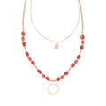Maroon Stars Necklace