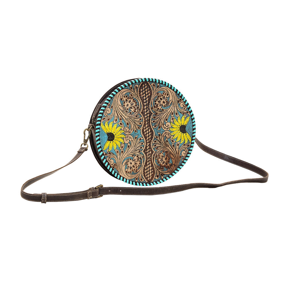 Boho Teal Round Bag