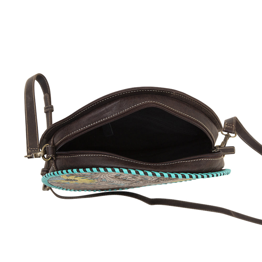 Boho Teal Round Bag