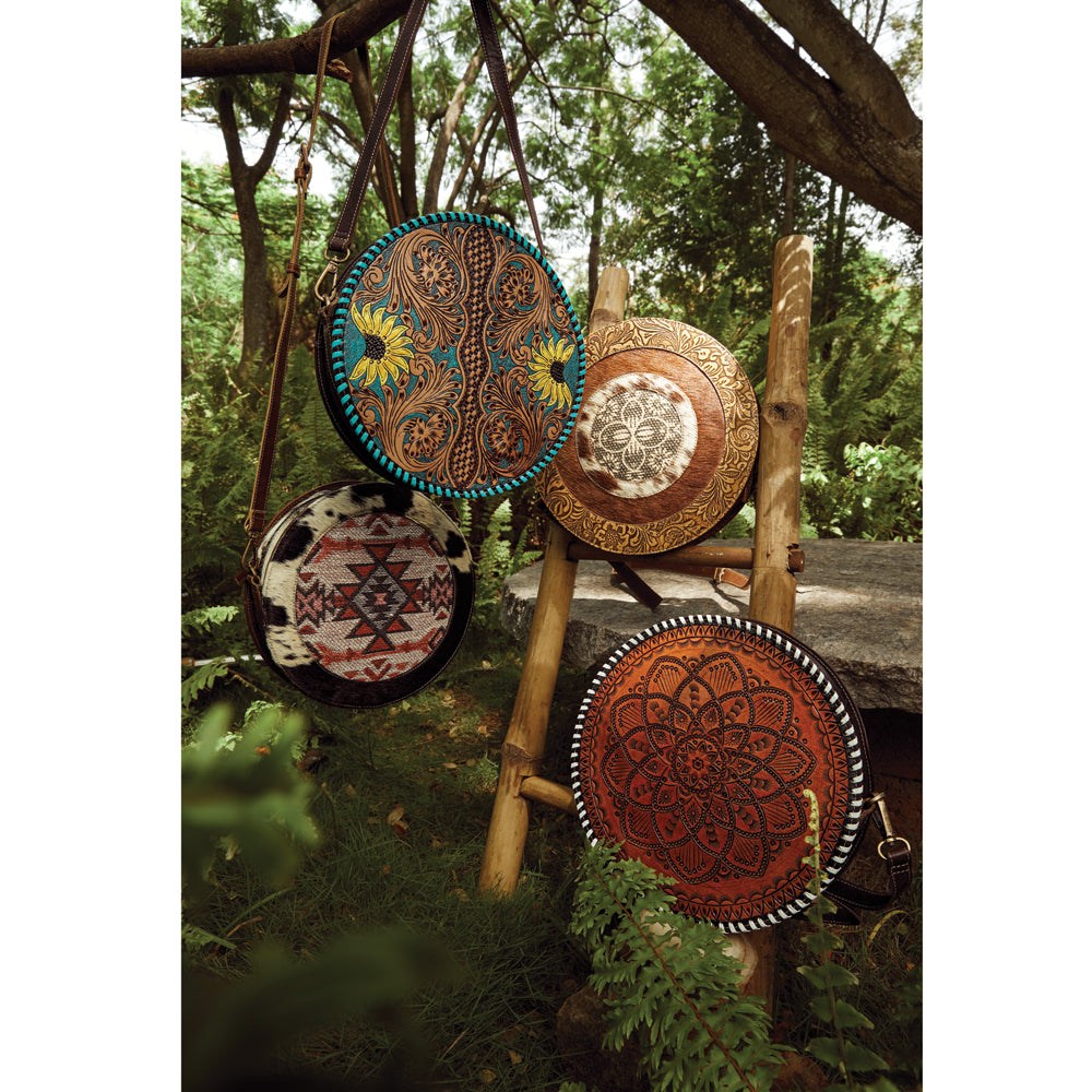 Boho Teal Round Bag