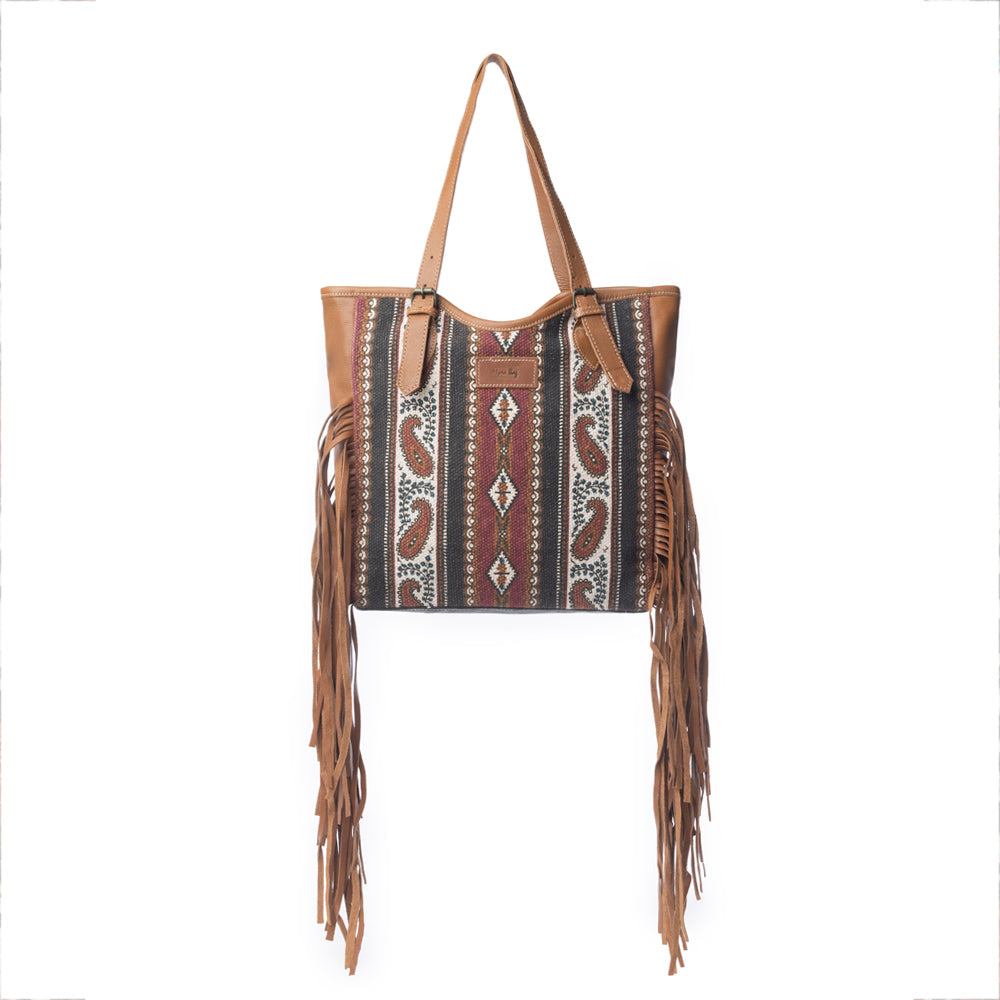 Mojave Paisley Fringed Tote Bag