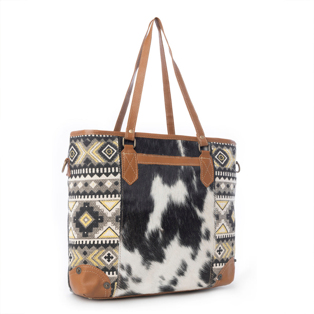 Bison Ridge Hair-On Hide Tote Bag
