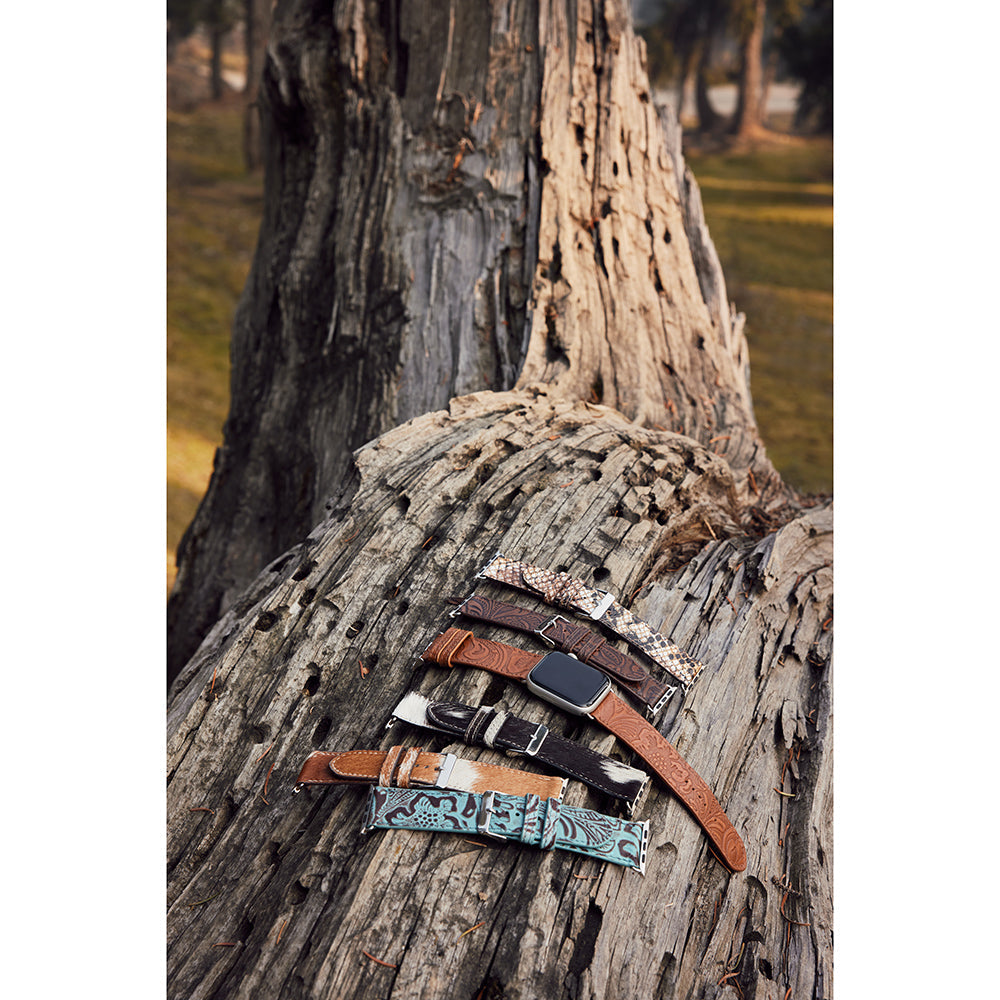 Mittangle Embossed Leather Watch Band