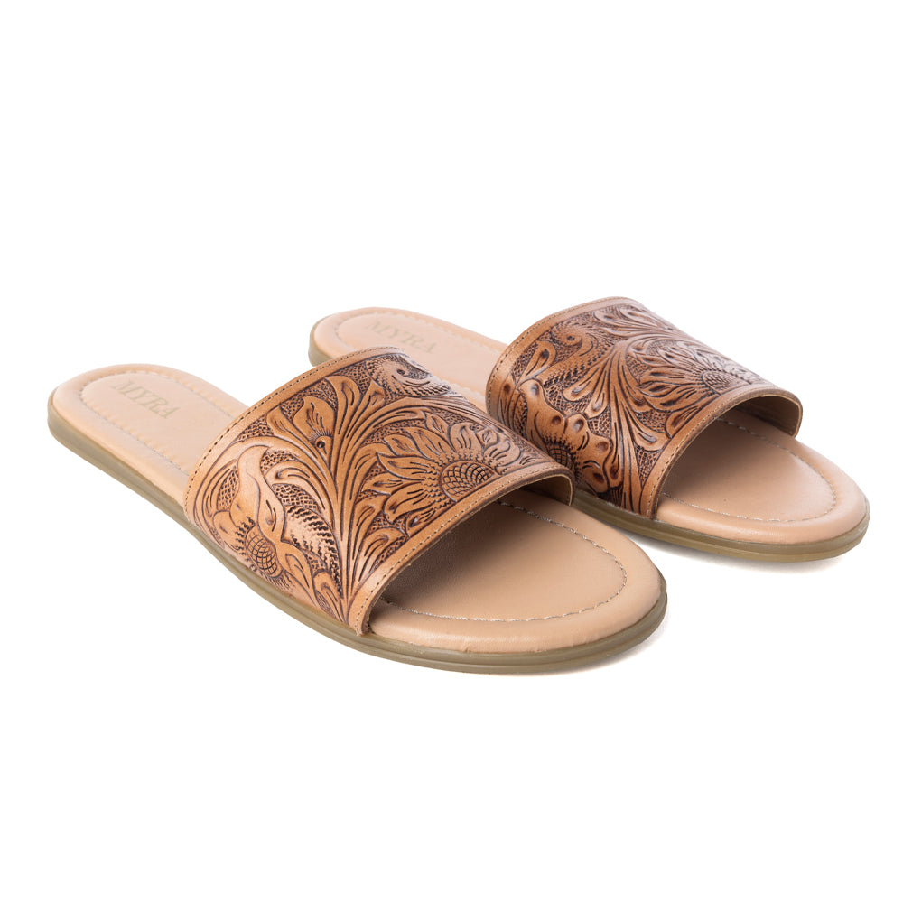 Coppu Western Hand-Tooled Sandals