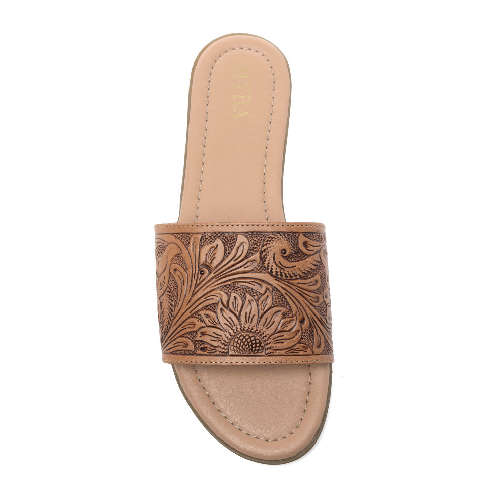 Coppu Western Hand-Tooled Sandals