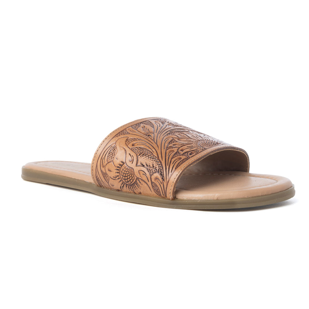 Coppu Western Hand-Tooled Sandals
