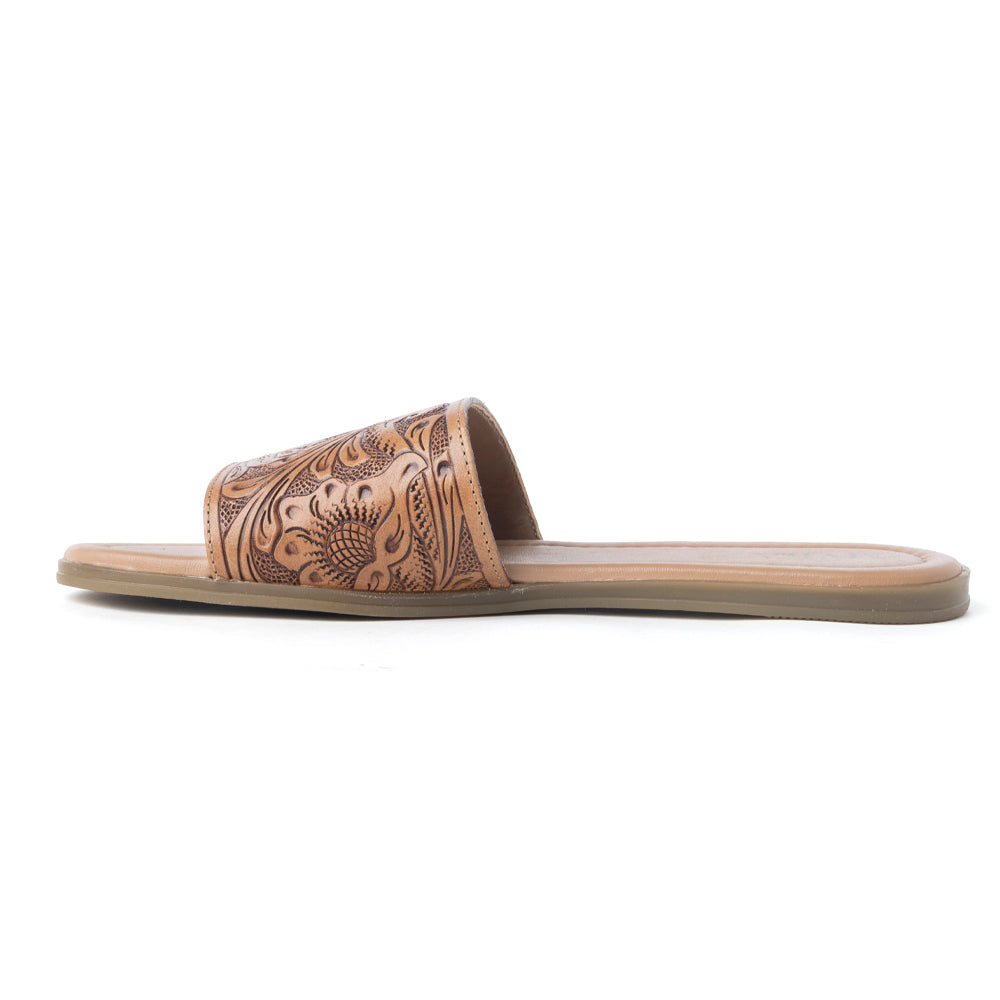 Coppu Western Hand-Tooled Sandals