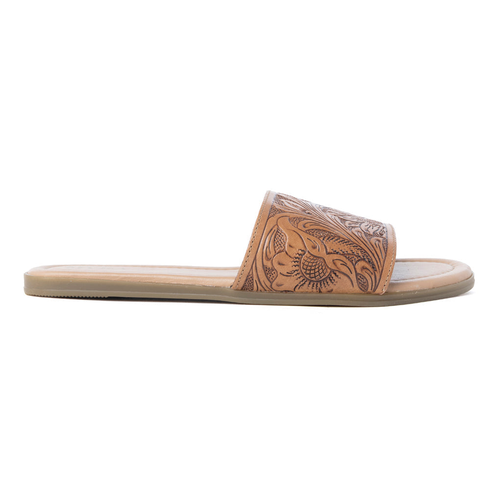 Coppu Western Hand-Tooled Sandals