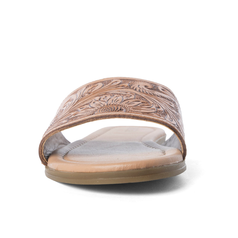 Coppu Western Hand-Tooled Sandals