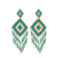 Draped Dreamcatcher Beaded Earrings