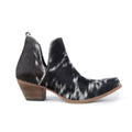 Sunset Bloom Split-Top Hair-On Hide Boots In Black & White