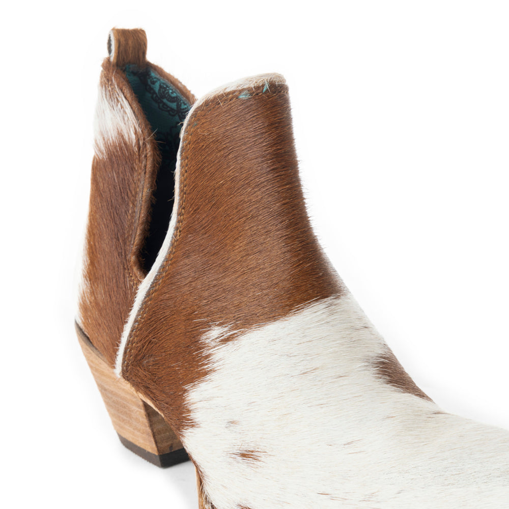 Myra Sunset Bloom Hairon Boots for Women - Split-Top Mid Heels with Pointed Toe Design for Bold Rodeo Escapades