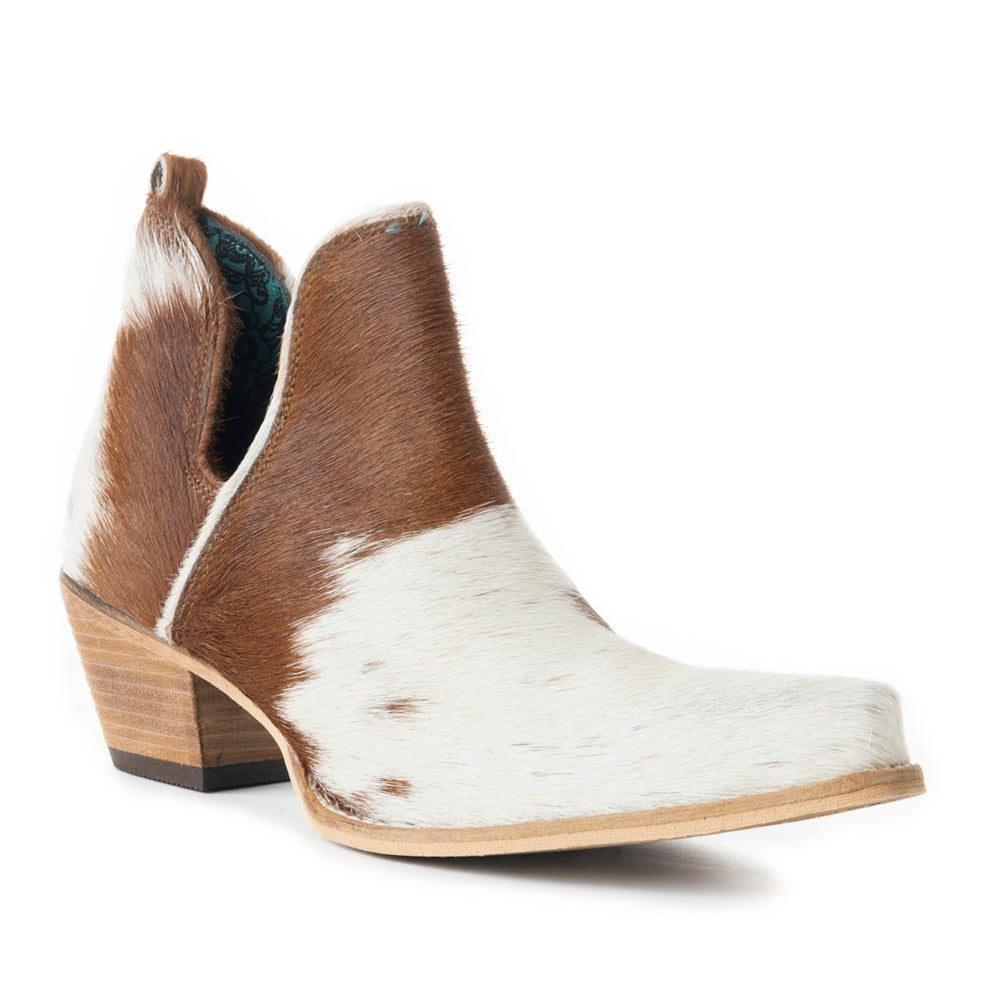 Myra Sunset Bloom Hairon Boots for Women - Split-Top Mid Heels with Pointed Toe Design for Bold Rodeo Escapades