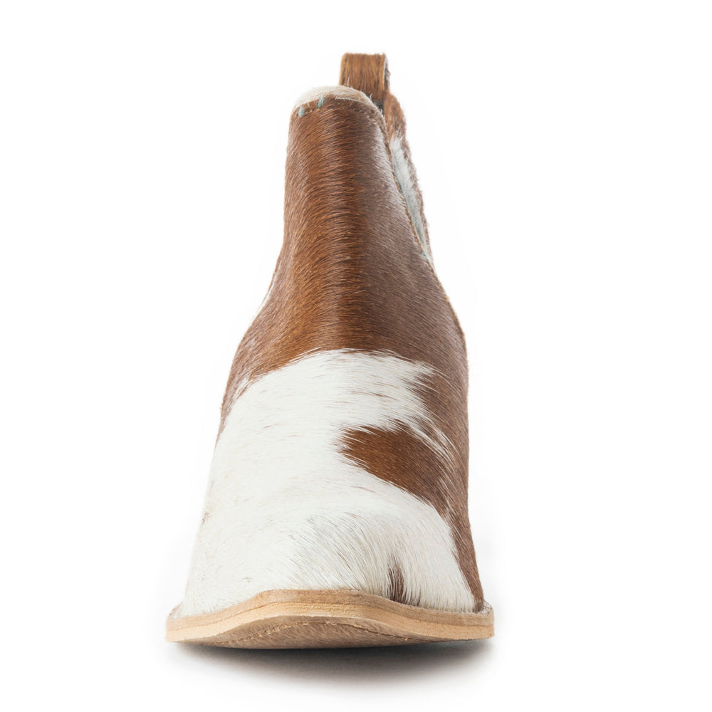 Myra Sunset Bloom Hairon Boots for Women - Split-Top Mid Heels with Pointed Toe Design for Bold Rodeo Escapades