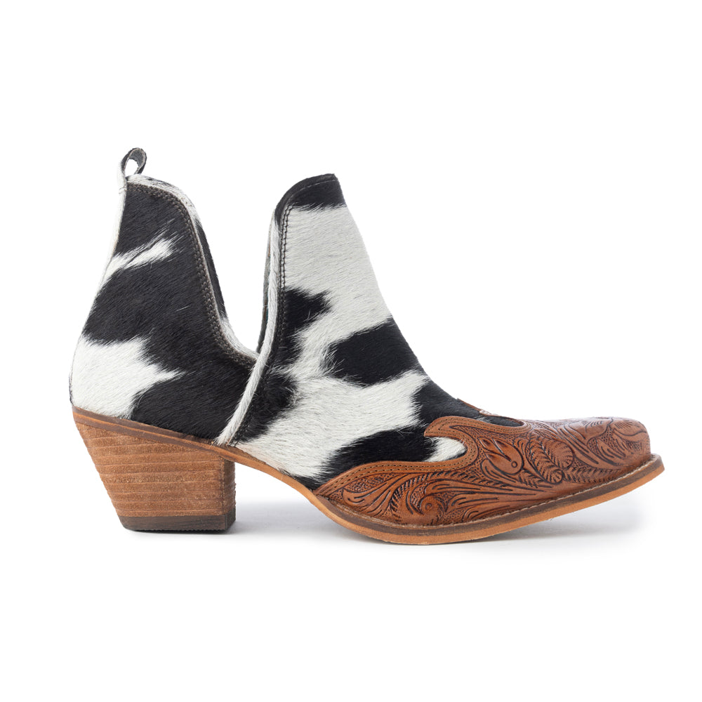 Frisco Blossom Hair-on Hide & Hand-tooled Boots