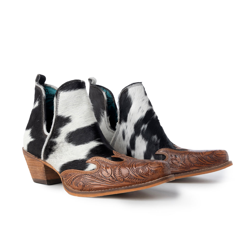 Frisco Blossom Hair-on Hide & Hand-tooled Boots