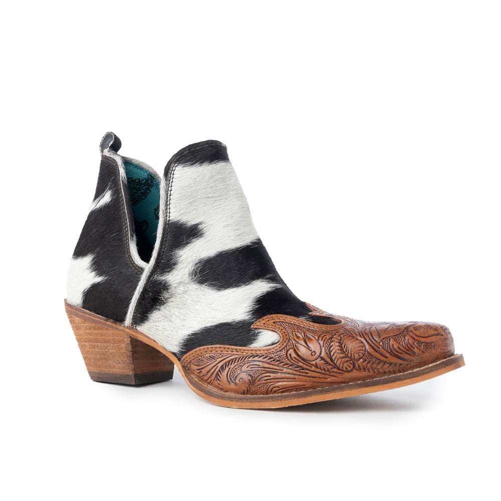 Frisco Blossom Hair-on Hide & Hand-tooled Boots