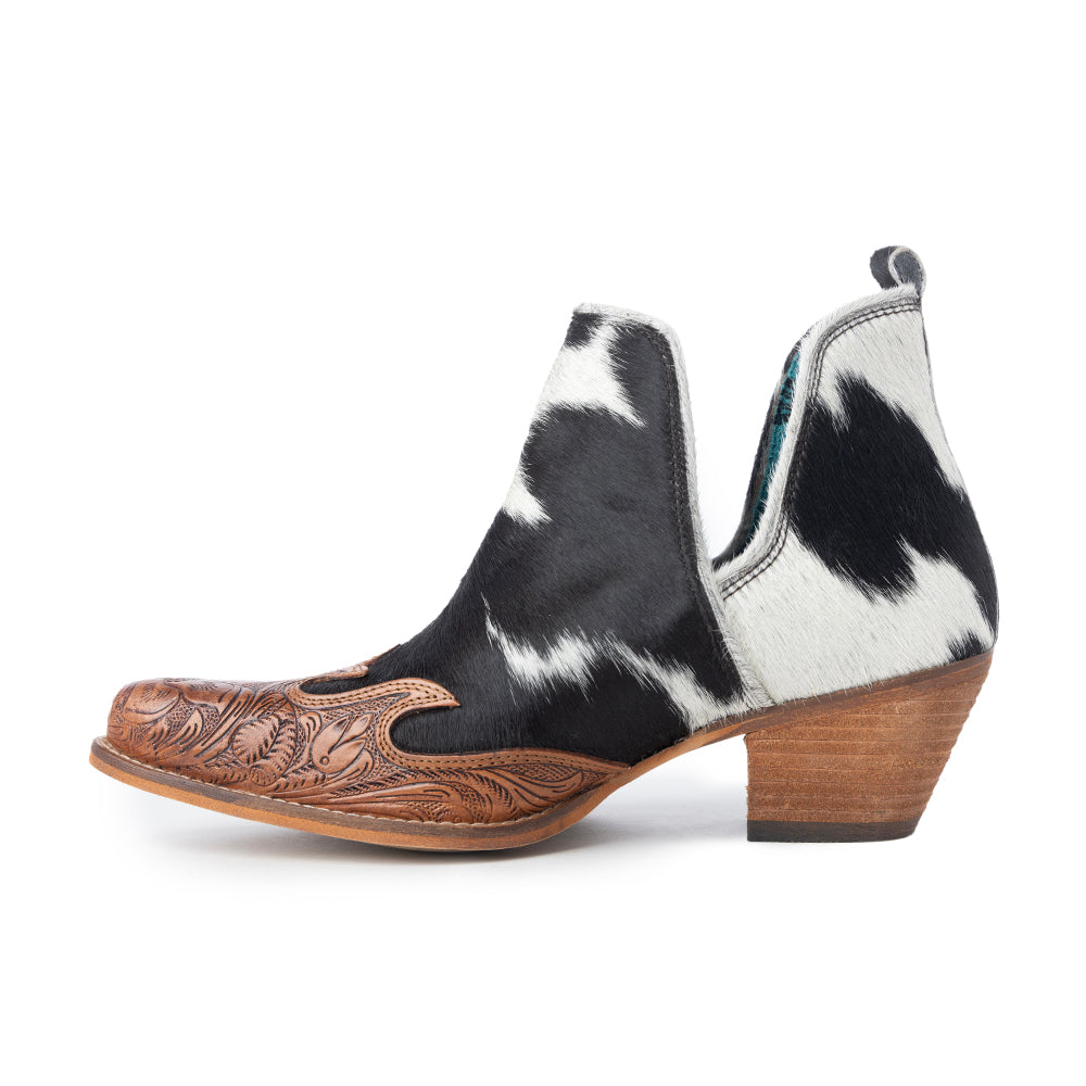 Frisco Blossom Hair-on Hide & Hand-tooled Boots