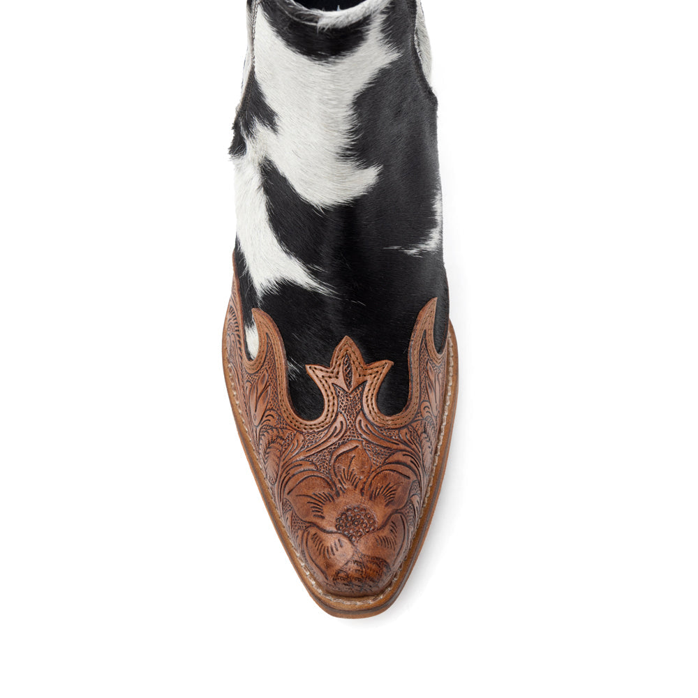 Frisco Blossom Hair-on Hide & Hand-tooled Boots