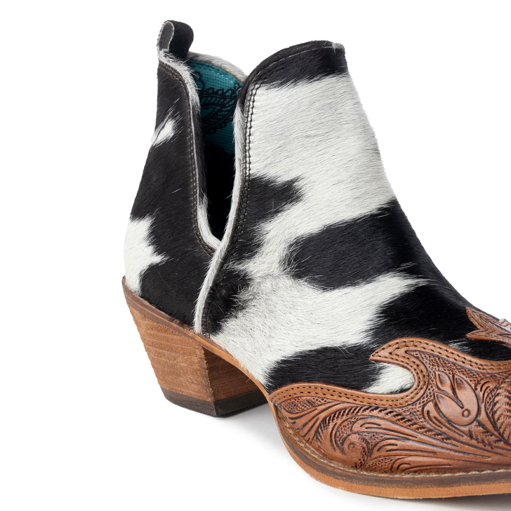 Frisco Blossom Hair-on Hide & Hand-tooled Boots