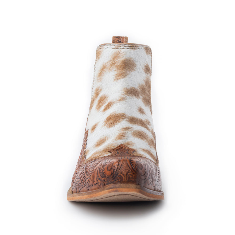 Frisco Hacienda Hair-on Hide & Hand-tooled Boots