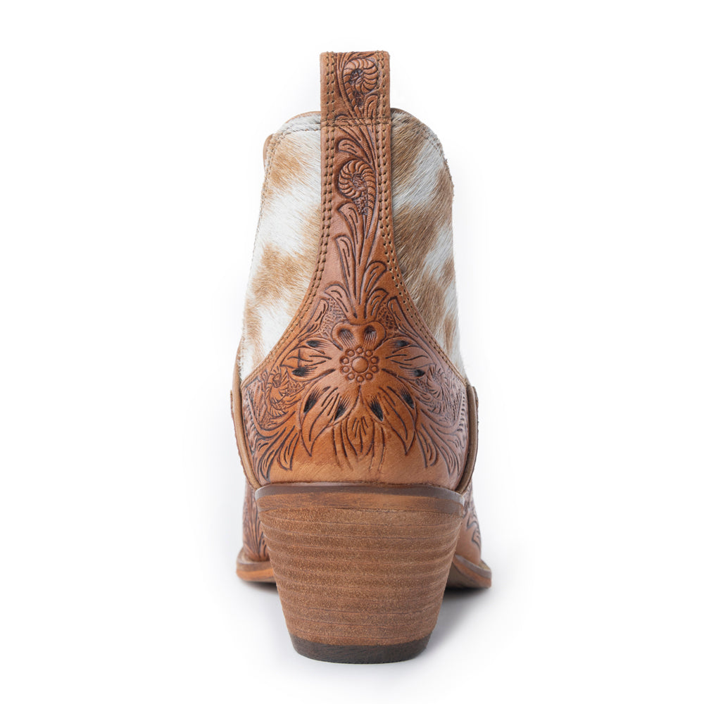 Frisco Hacienda Hair-on Hide & Hand-tooled Boots