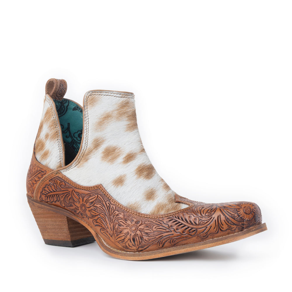 Frisco Hacienda Hair-on Hide & Hand-tooled Boots