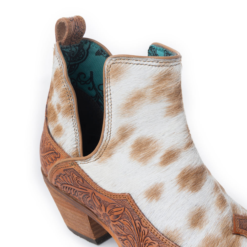 Frisco Hacienda Hair-on Hide & Hand-tooled Boots