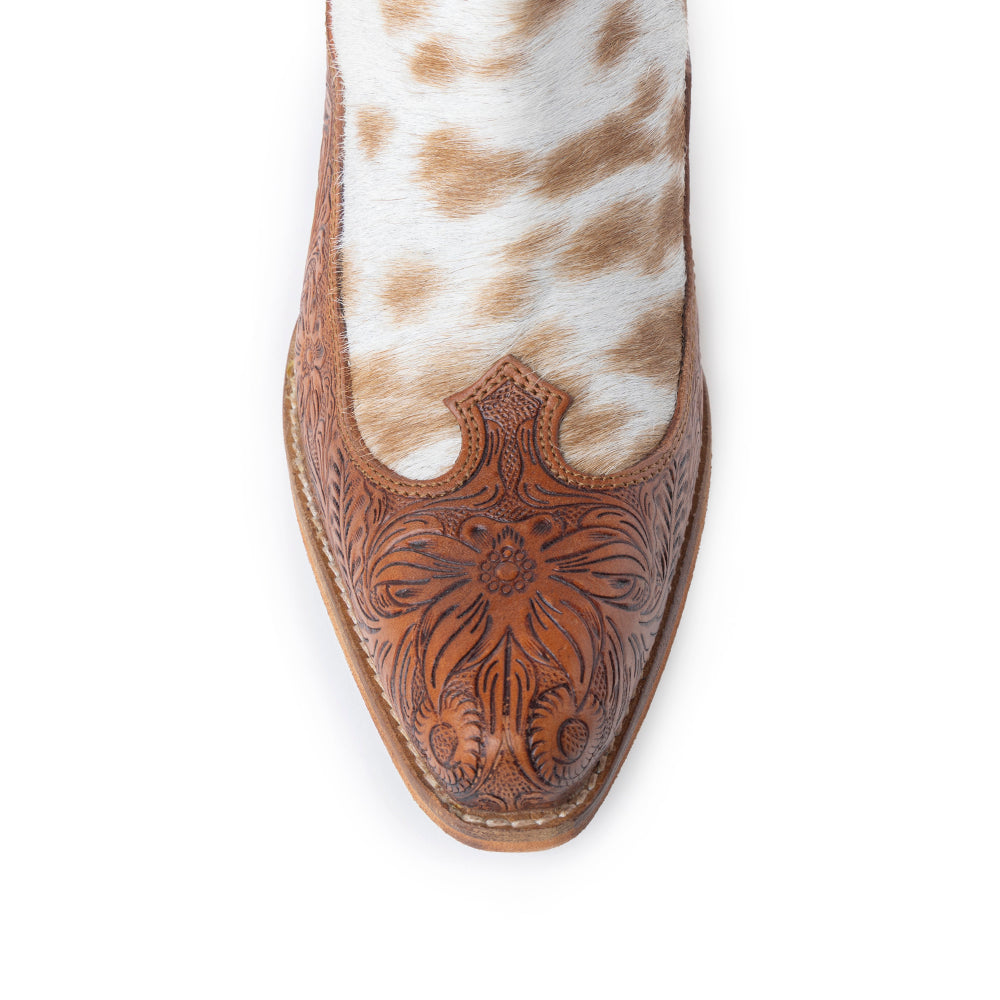 Frisco Hacienda Hair-on Hide & Hand-tooled Boots