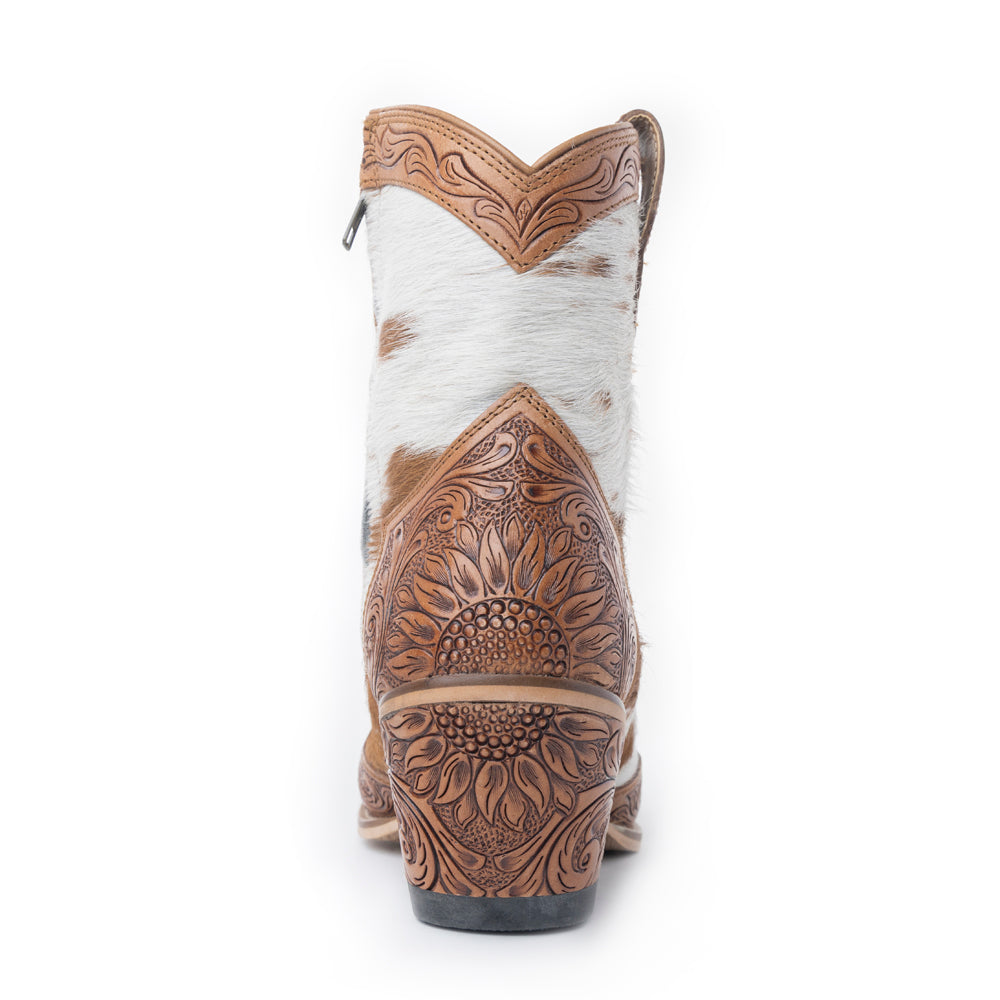 Georgia Trail Hair-on Hide & Hand-tooled Leather Boots