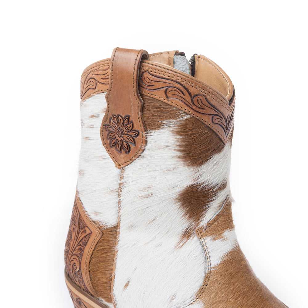 Georgia Trail Hair-on Hide & Hand-tooled Leather Boots