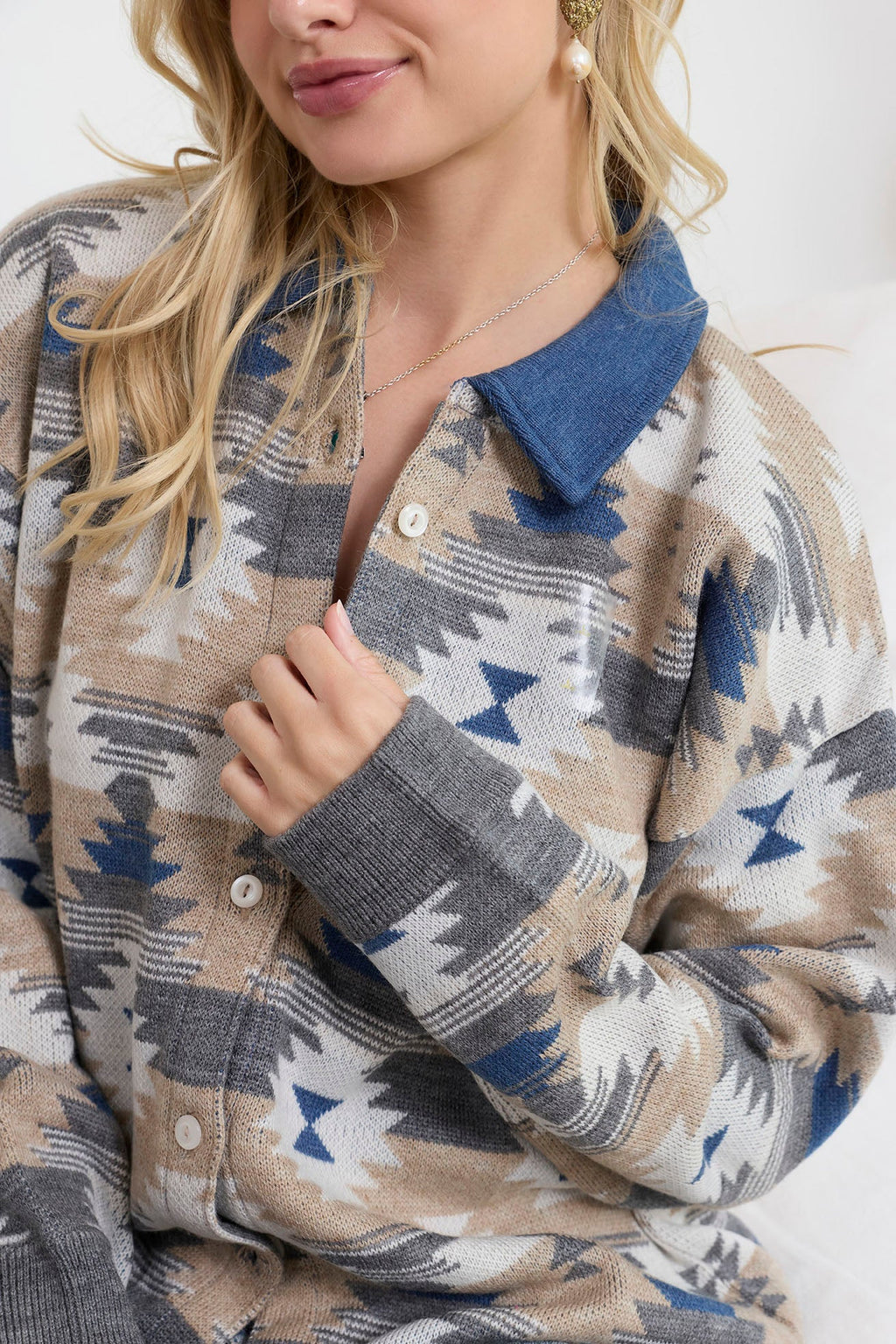 Raign Button Front Shacket Sweater
