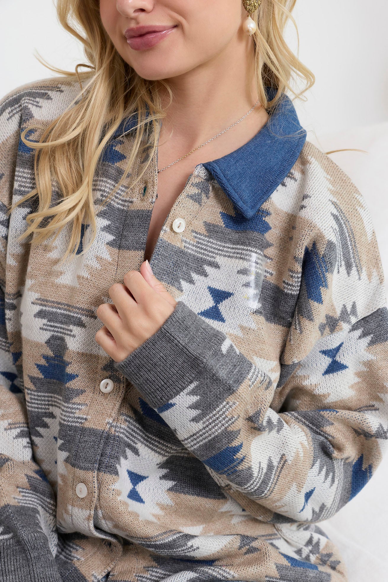 Raign Button Front Shacket Sweater