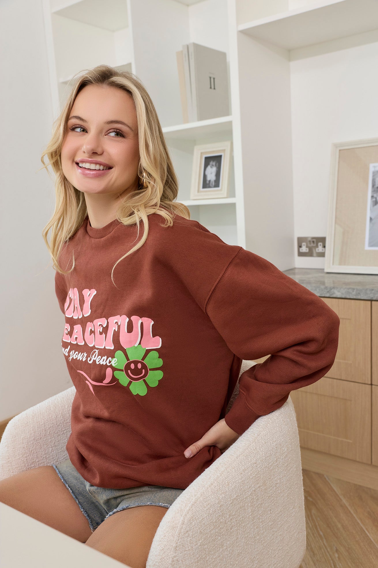 Stay Peaceful Oversized Sweatshirt