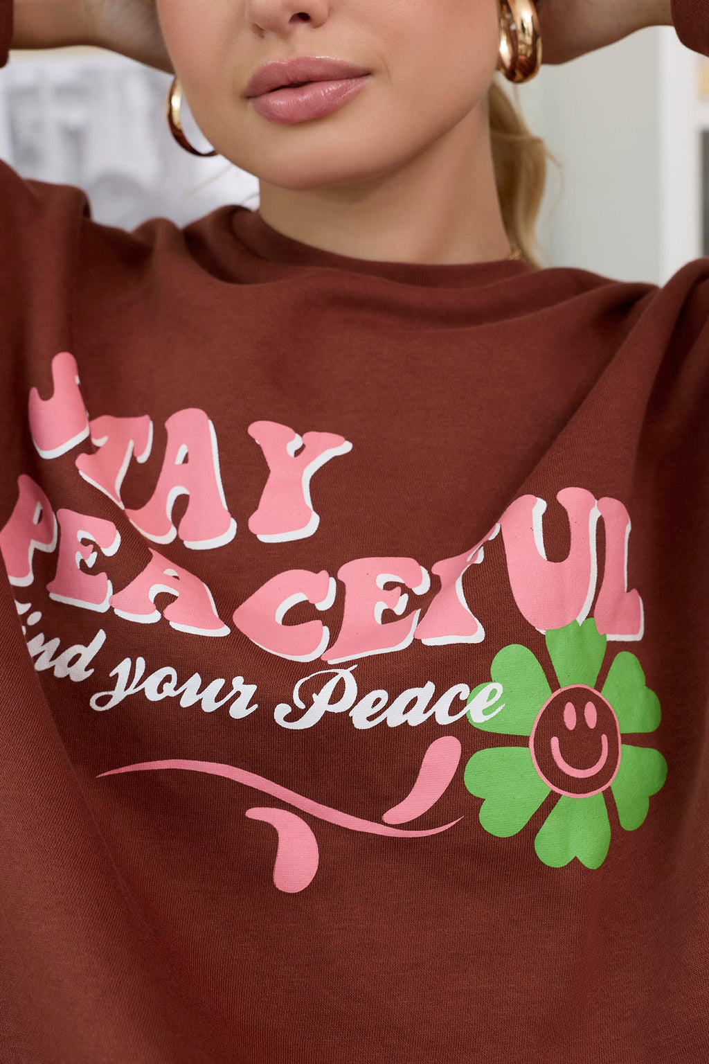Stay Peaceful Oversized Sweatshirt