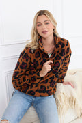 Maren High Collar Jacket in Animal Print