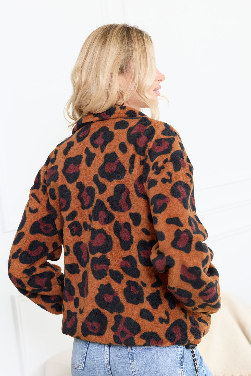 Maren High Collar Jacket in Animal Print