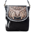 Myra Spirit of the Herd Hairon Leather Bag for Women Western Cowhide Purse with Intricate Tooling