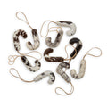 Jolly Candy Cane Hair-On Hide Ornament Set In Black