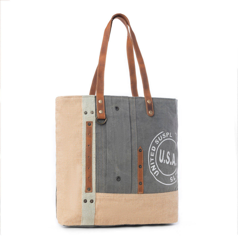 USA Canvas Patch Tote Bag