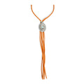 Skyfire Braided Leather Fringe & Concho Necklace