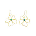 Peony Petals Flower Gold Toned Earrings