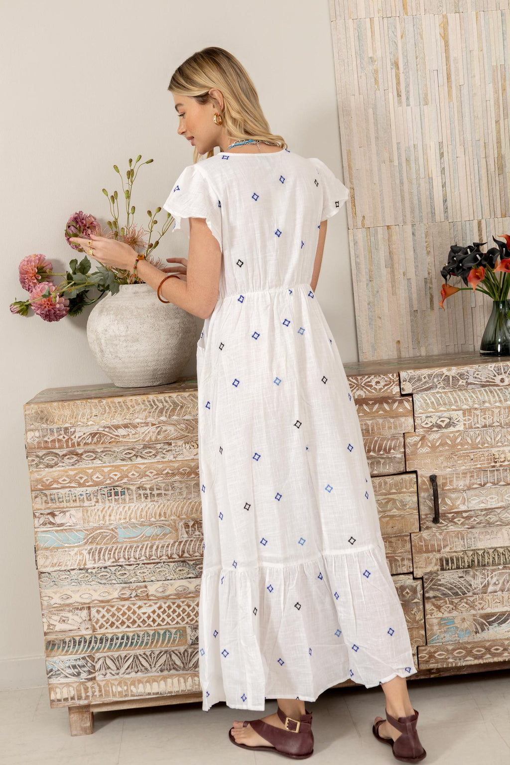Lillith Cotton Embroidered Dress